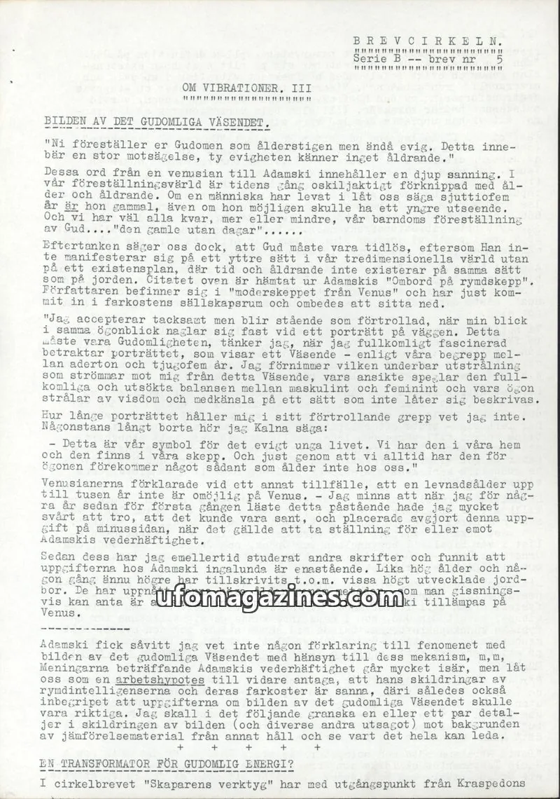 Cover of Brevcirkeln Arcanum issue Serie B- brev nr 5: BREVCIRKELN.