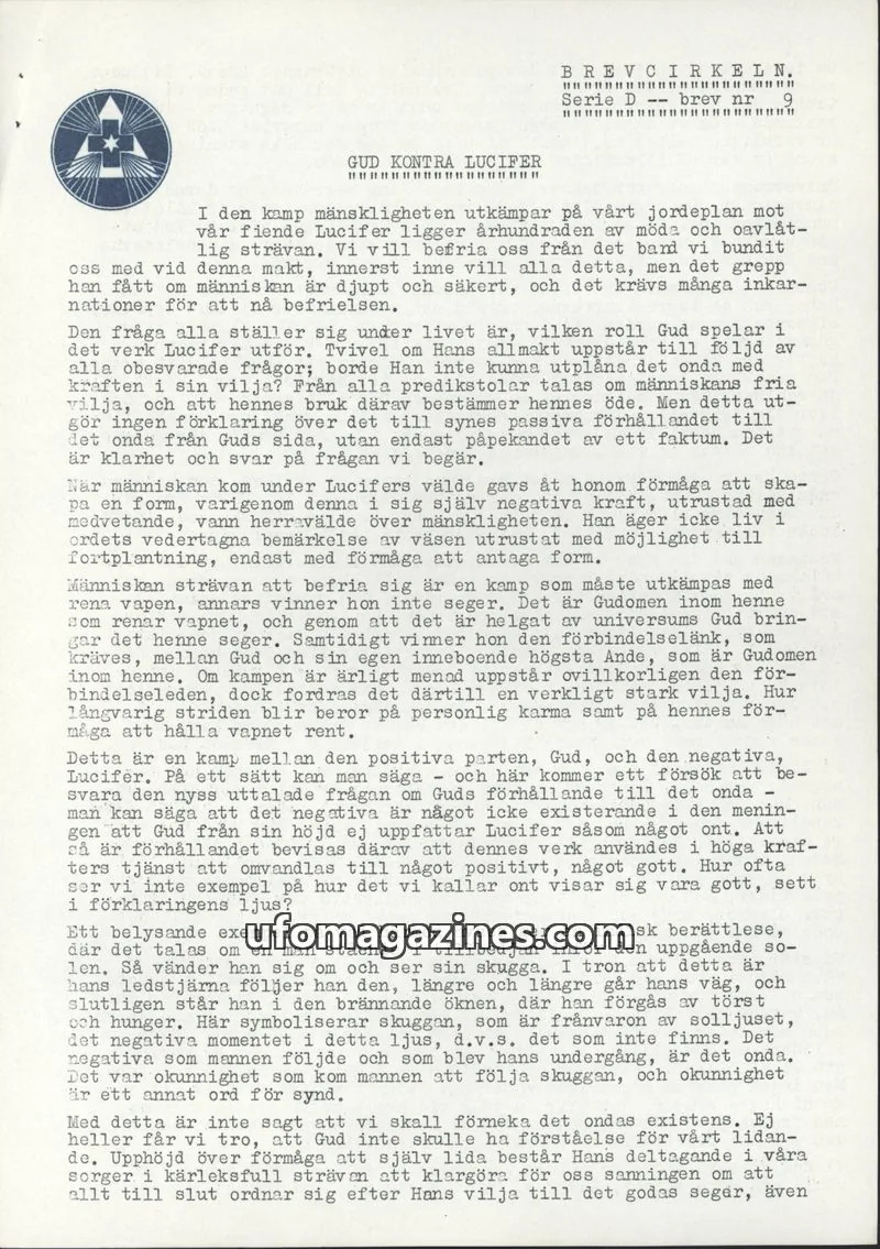 Cover of Brevcirkeln Arcanum issue nr 9: BREVCIRKELN.