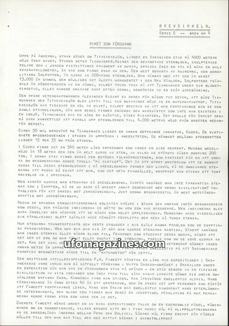 Cover of Brevcirkeln Arcanum issue SERIE C BREV NR 4: BREVCIRKELN.