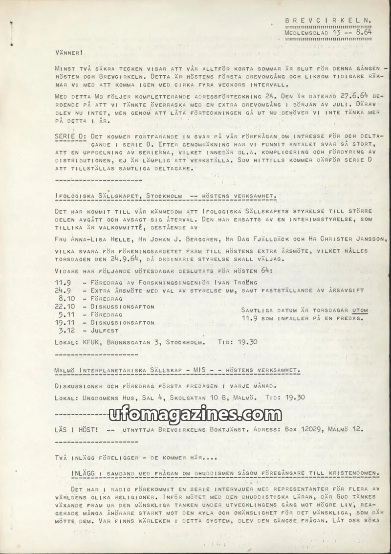 Cover of BSRA issue 13: BREVCIRKELN.