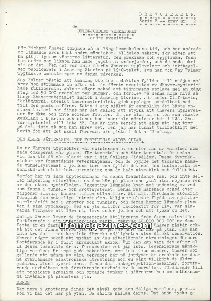 Cover of Brevcirkeln Arcanum issue Serie F -- brev nr 2: BREVCIRKELN