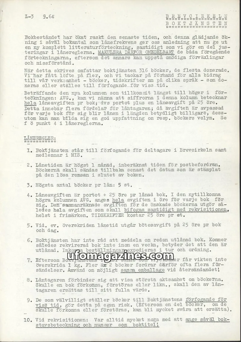 Cover of Brevcirkeln Arcanum issue 9.64: BREVCIRKELN