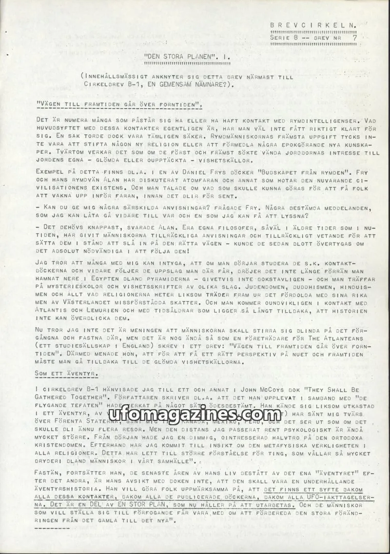 Cover of Brevcirkeln Arcanum issue NR 7: BREVCIRKELN.