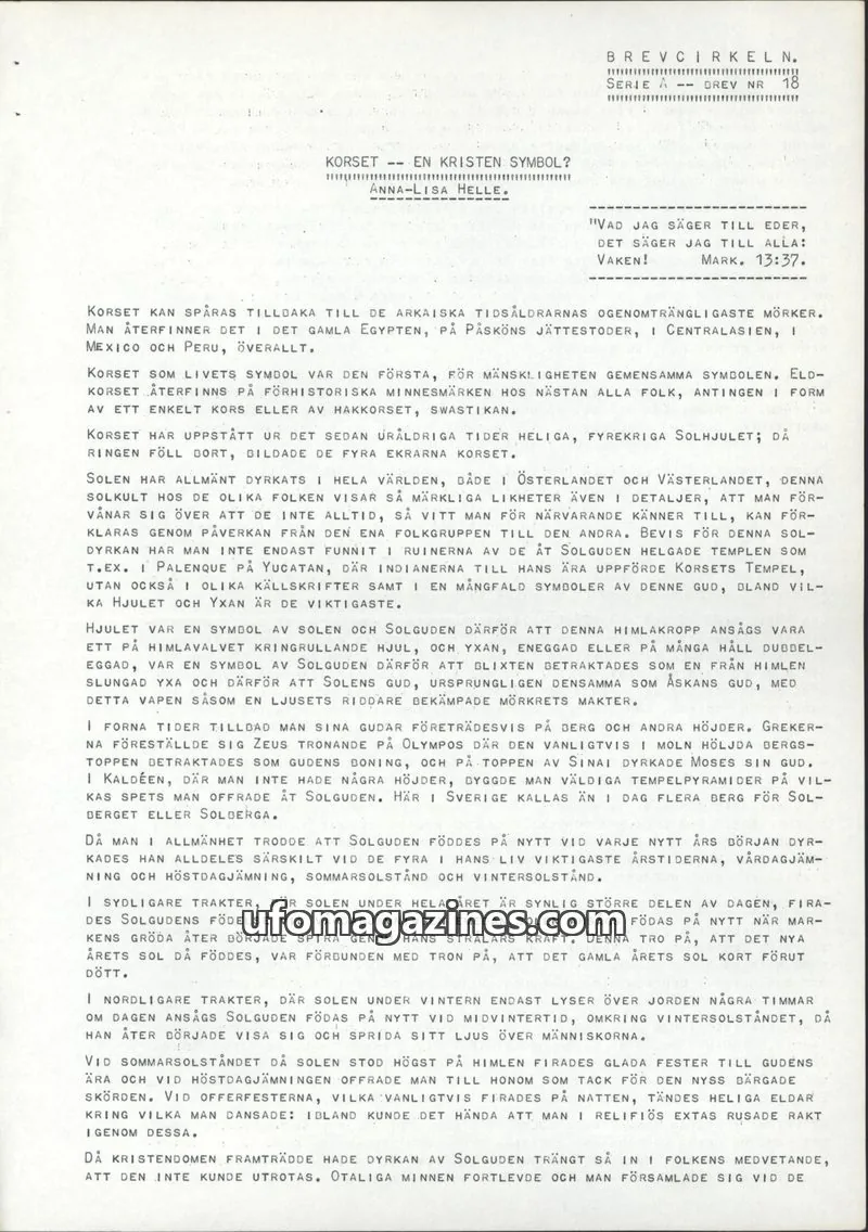 Cover of Brevcirkeln Arcanum issue 18: BREVCIRKELN.