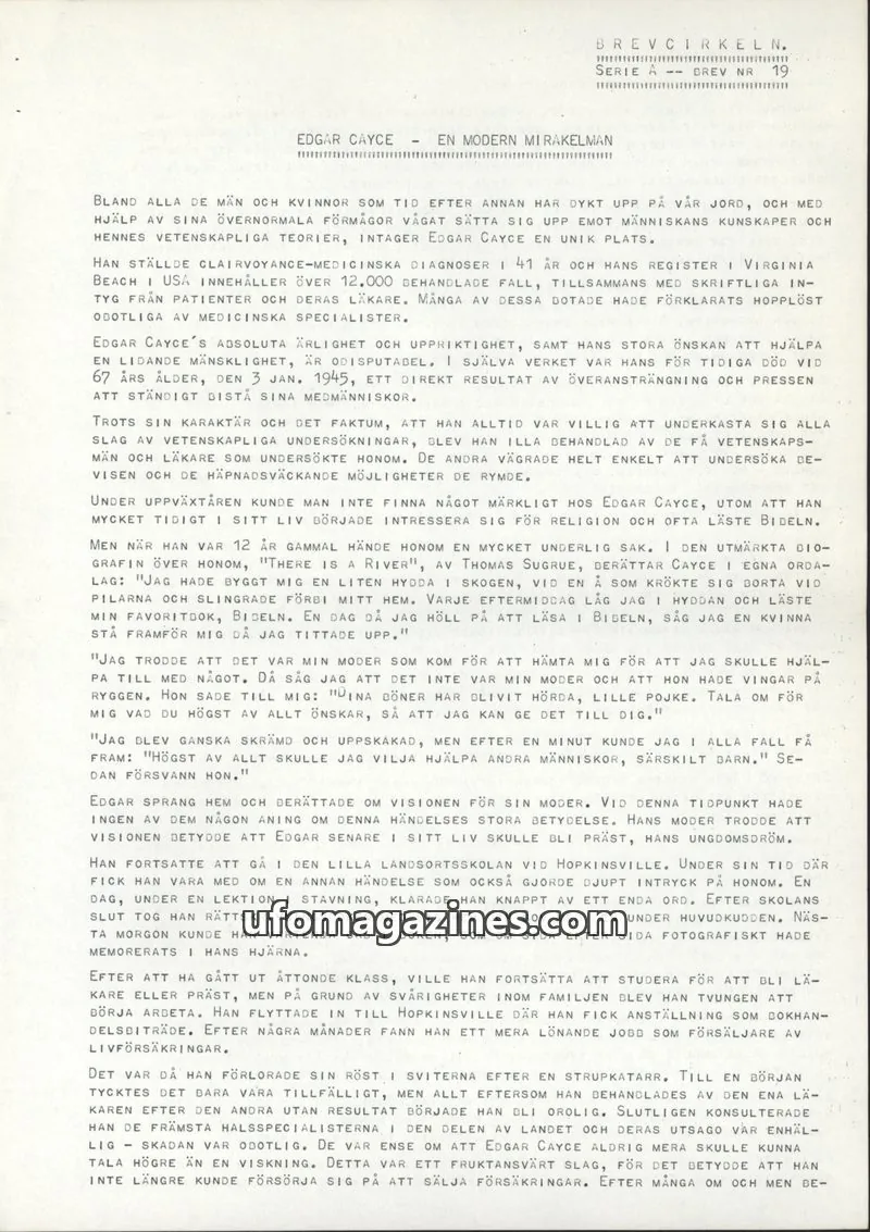 Cover of BREVCIRKELN issue 19: BREVCIRKELN