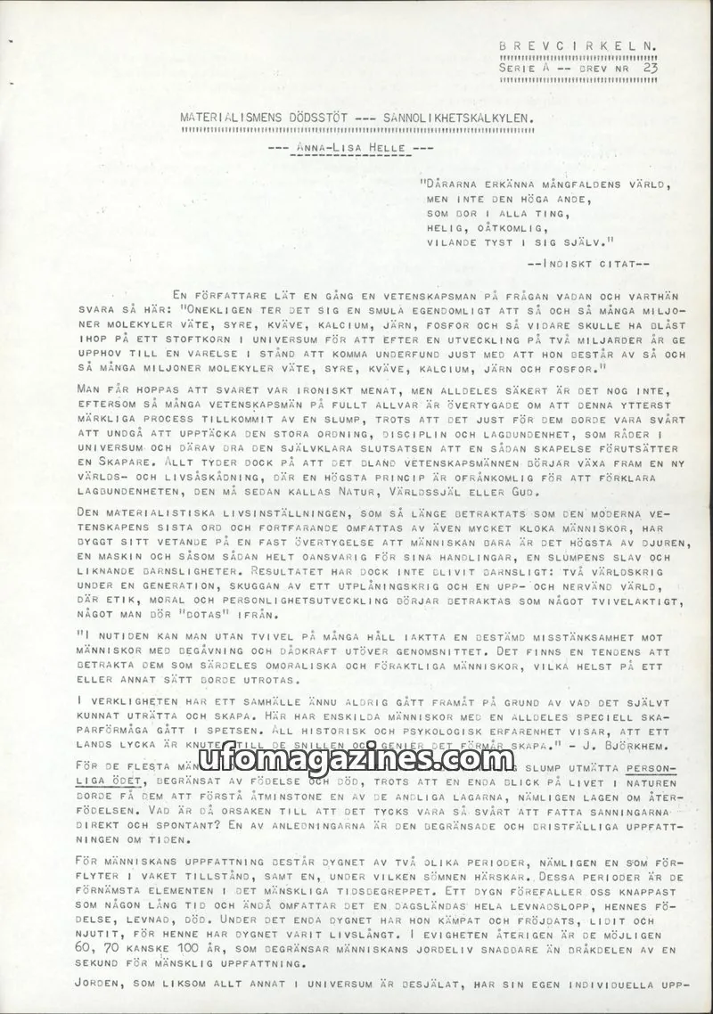 Cover of BREVCIRKELN issue 23: BREVCIRKELN