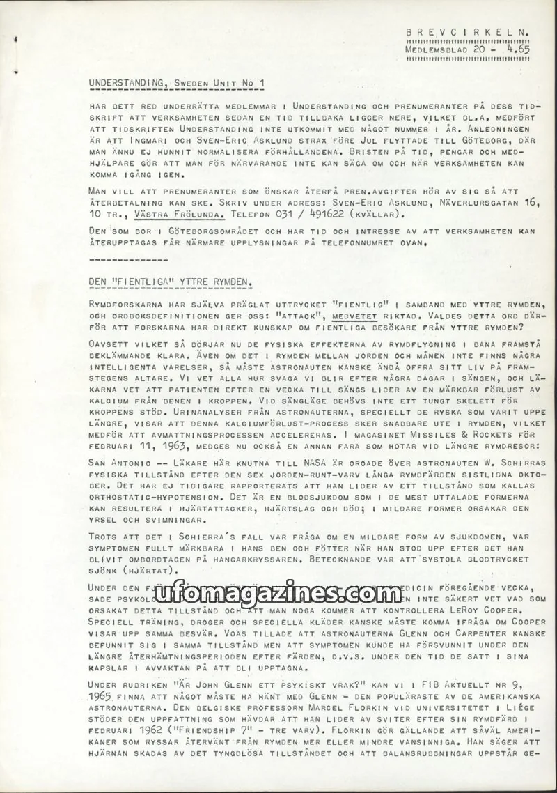 Cover of BREVCIRKELN issue 20: BREVCIRKELN