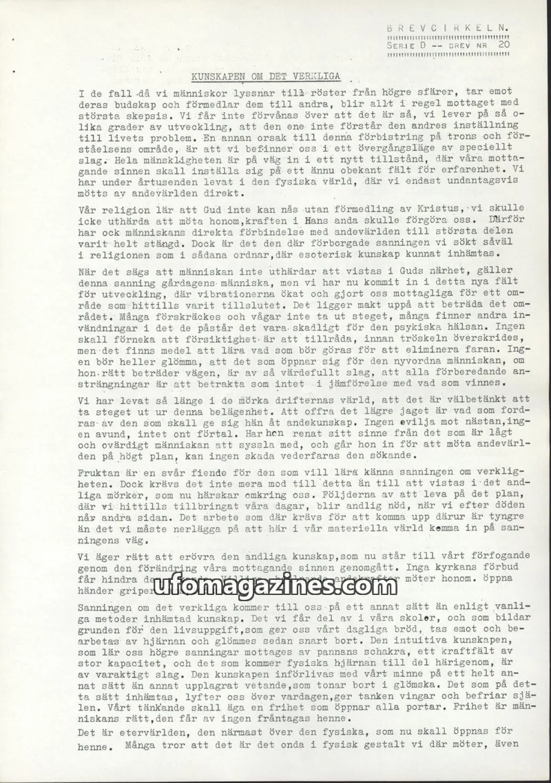 Cover of Brevcirkeln Arcanum issue 20: BREVCIRKELN.
