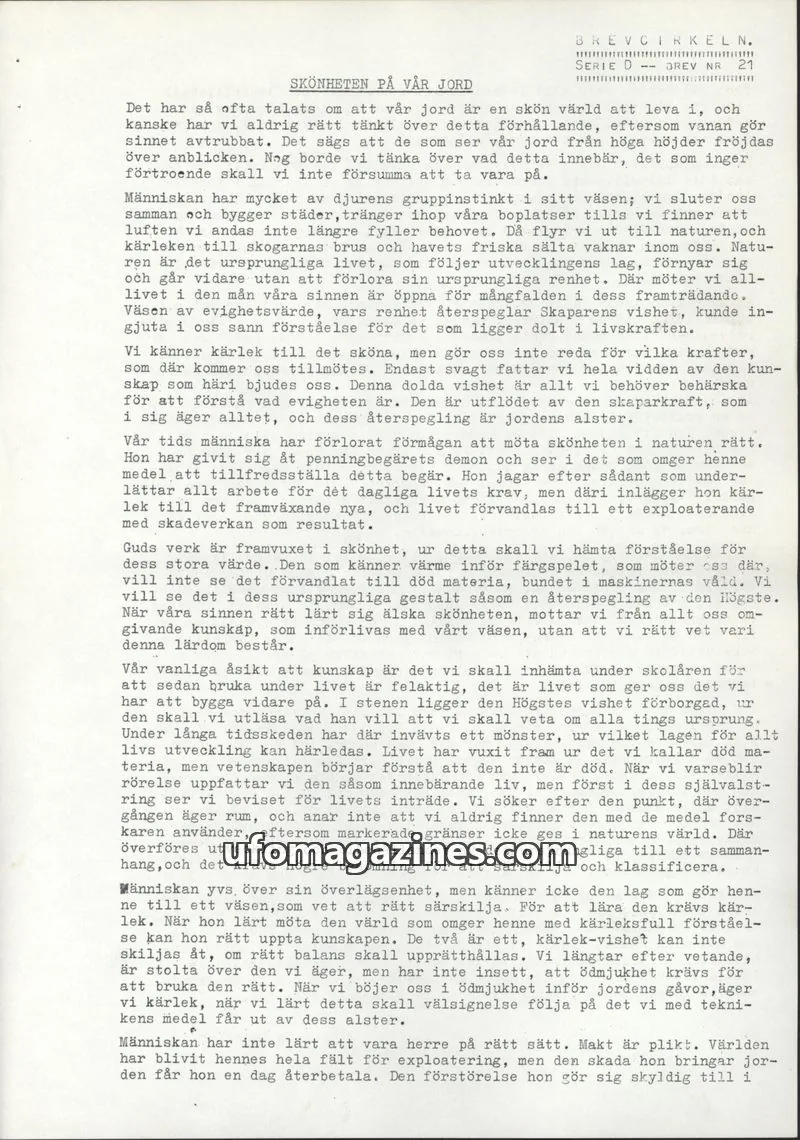 Cover of Brevcirkeln Arcanum issue 21: BREVCIRKELN