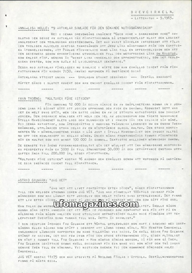 Cover of Brevcirkeln Arcanum issue 8.65: BREVCIRKELN