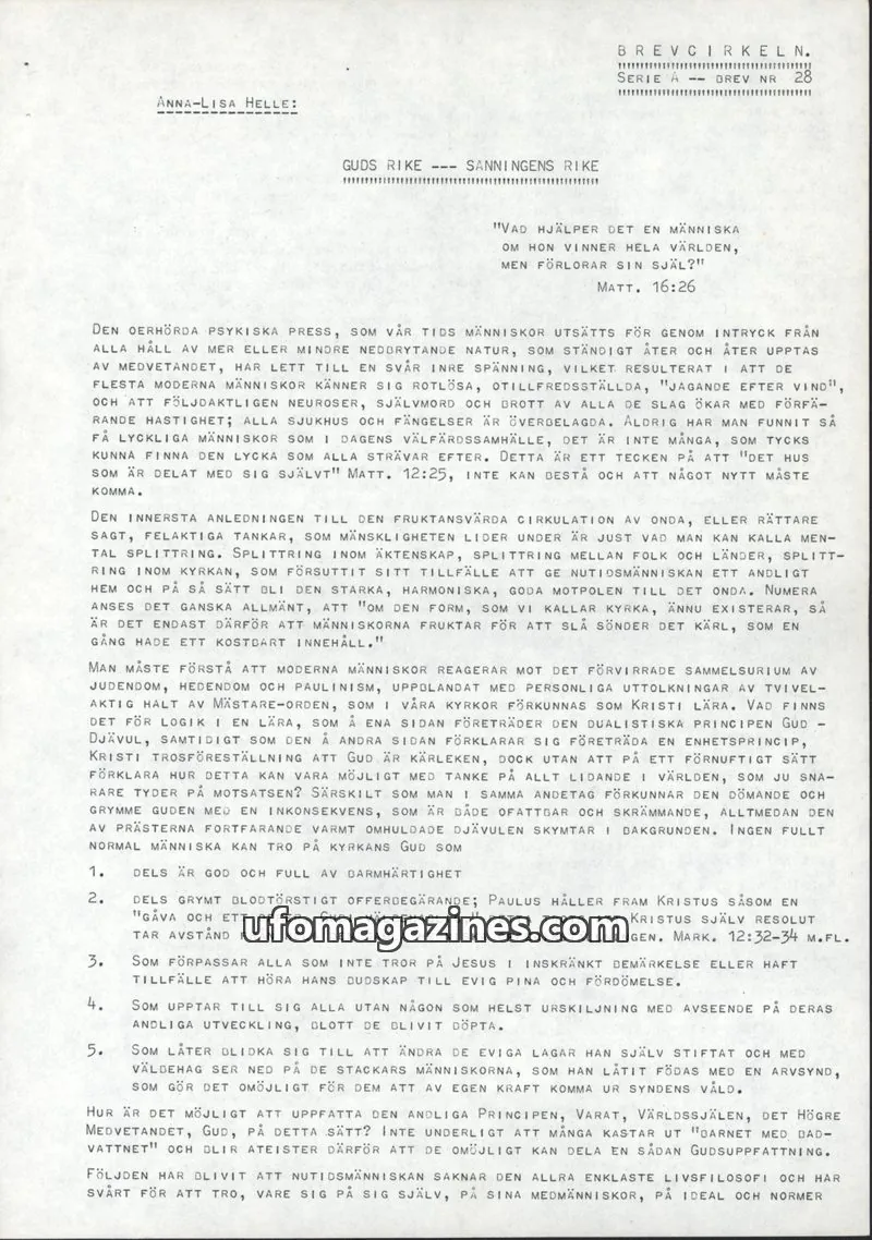 Cover of Brevcirkeln Arcanum issue 28: BREVCIRKELN