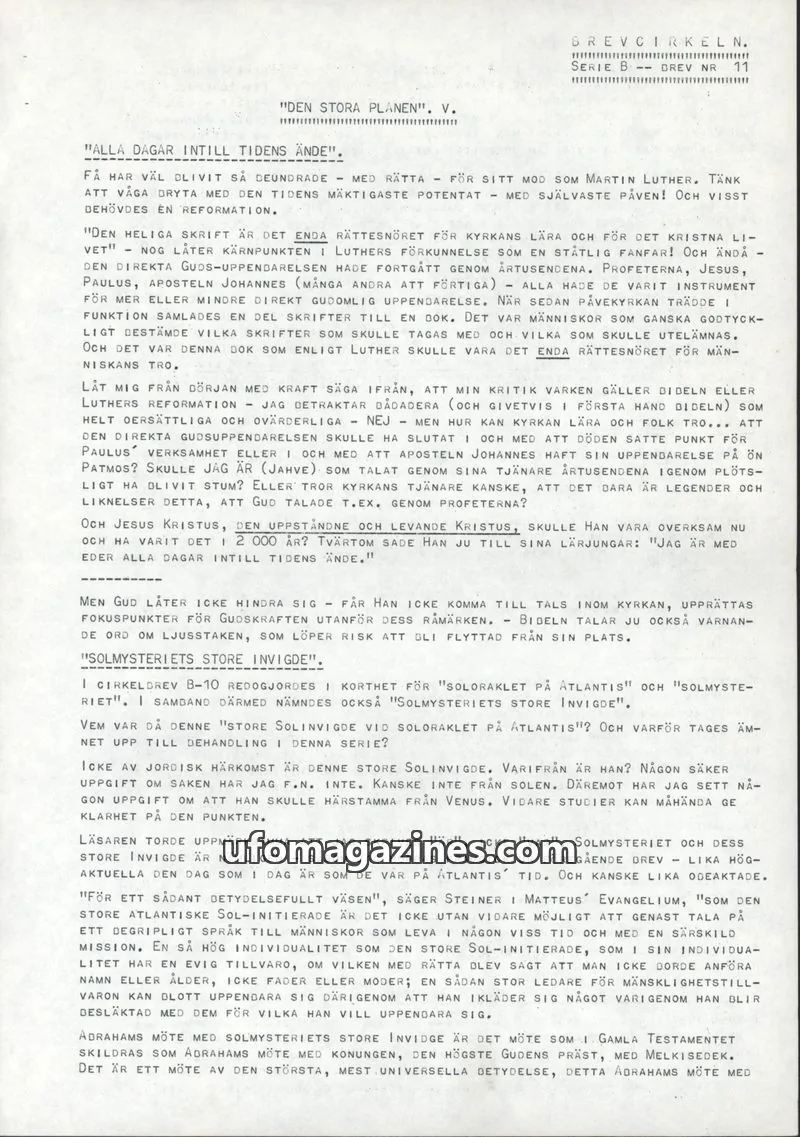 Cover of BREVCIRKELN issue SERIE B BREV NR 11: BREVCIRKELN.