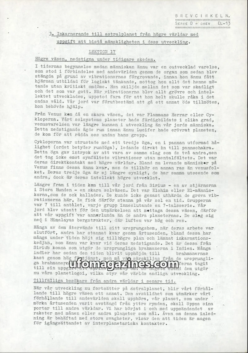 Cover of Brevcirkeln Arcanum issue EL-13: BREVCIRKELN.