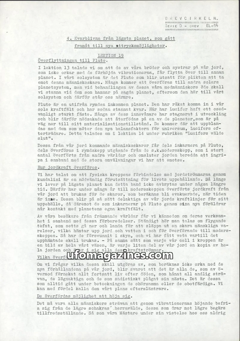 Cover of Brevcirkeln Arcanum issue D - EL-14: BREVCIRKELN.