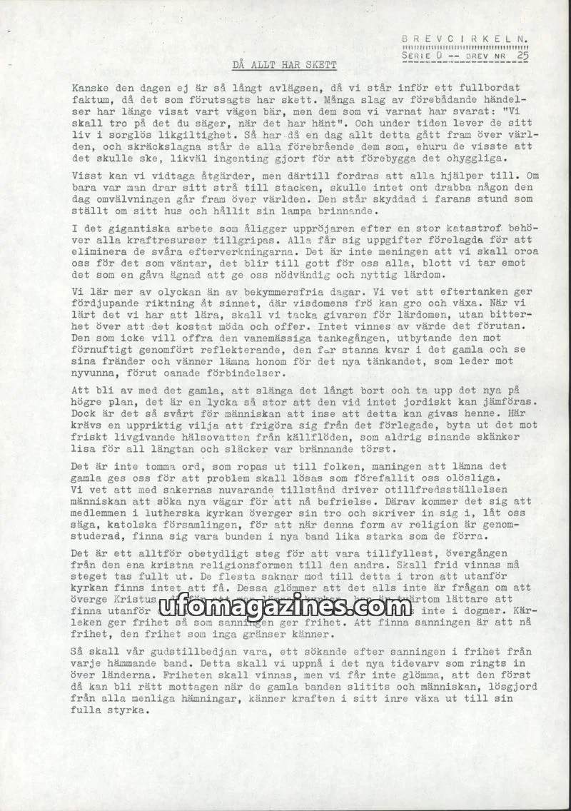 Cover of Brevcirkeln Arcanum issue 25: BREVCIRKELN