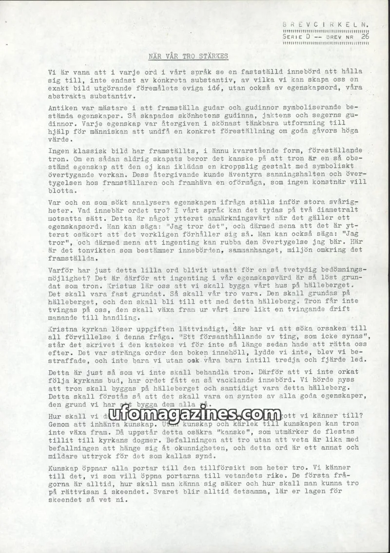Cover of Brevcirkeln Arcanum issue NR 26: BREVCIRKELN.
