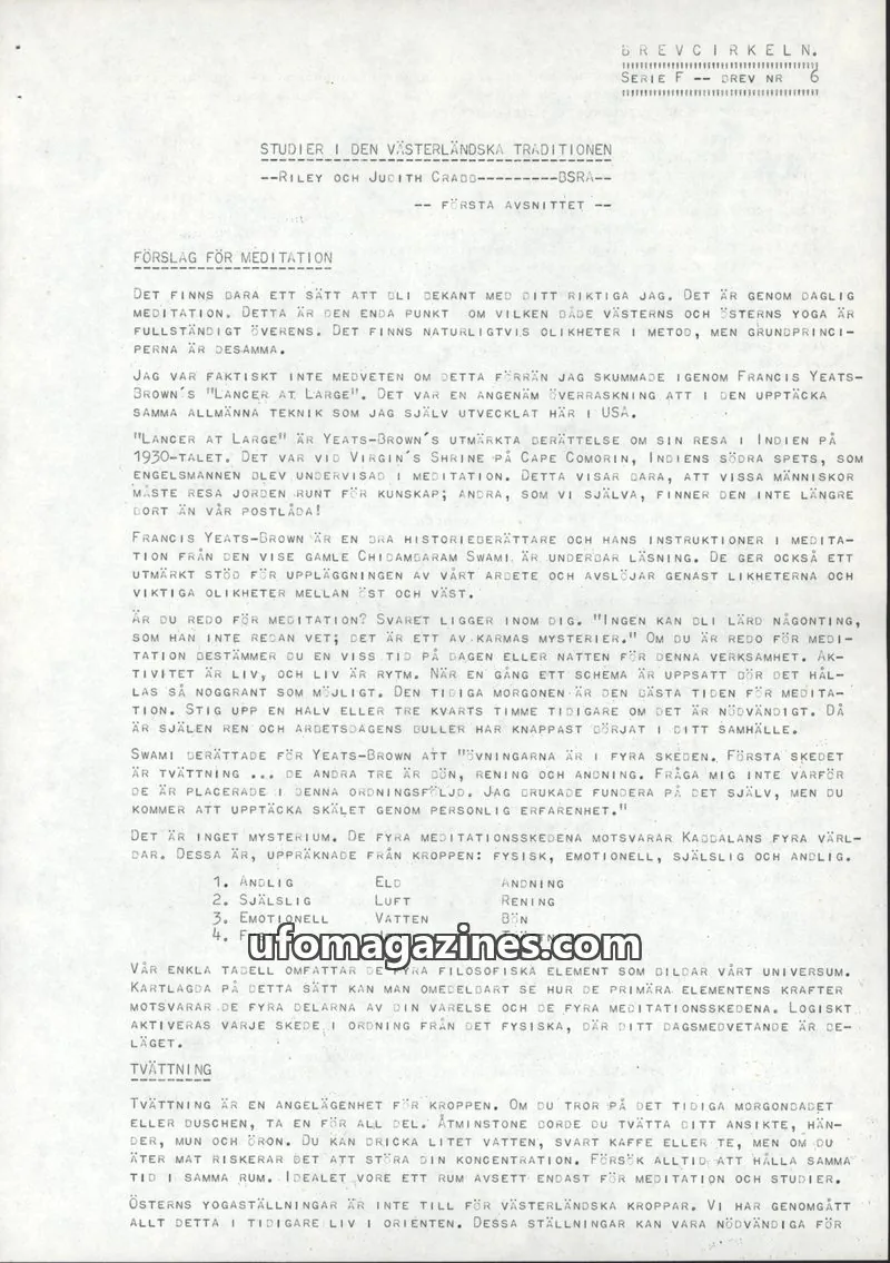 Cover of BREVCIRKELN issue F-6: STUDIER I DEN VÄSTERLÄNDSKA TRADITIONEN