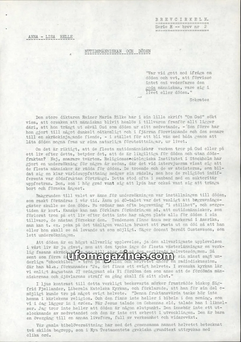 Cover of Brevcirkeln Arcanum issue 2: BREVCIRKELN