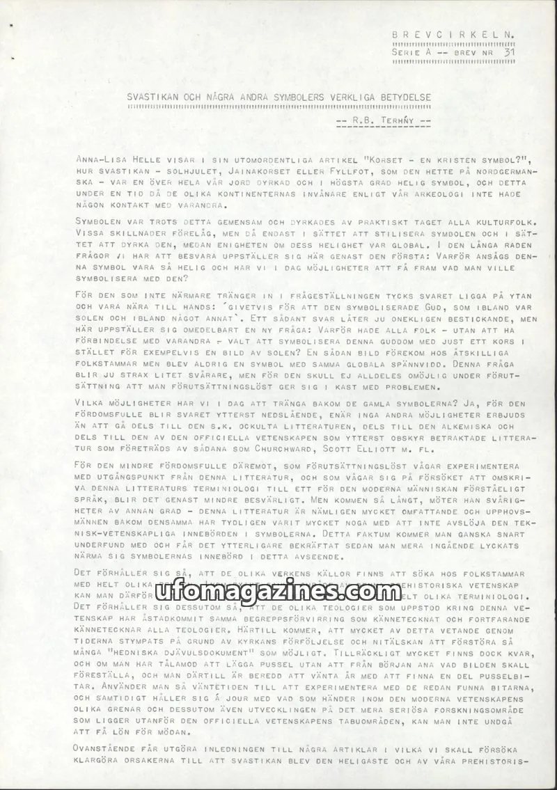 Cover of BREVCIRKELN issue NR 31: BREVCIRKELN.