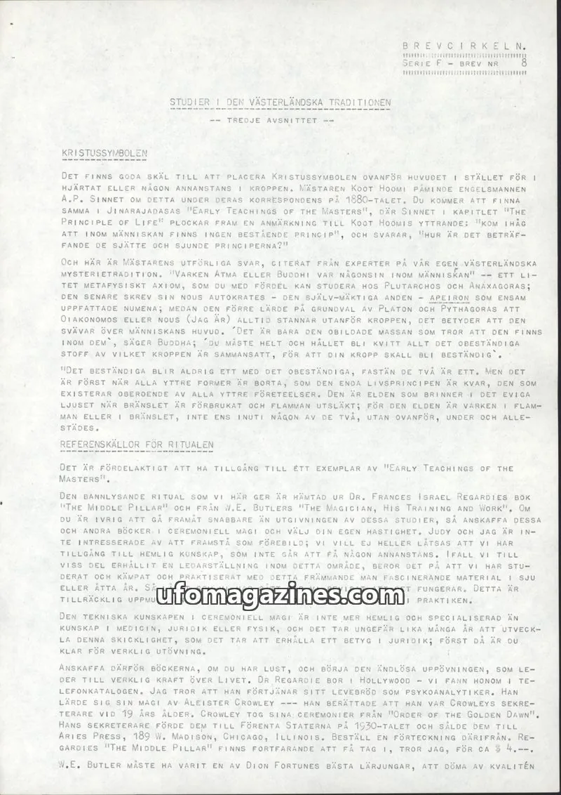 Cover of Brevcirkeln Arcanum issue 8: BREVCIRKELN