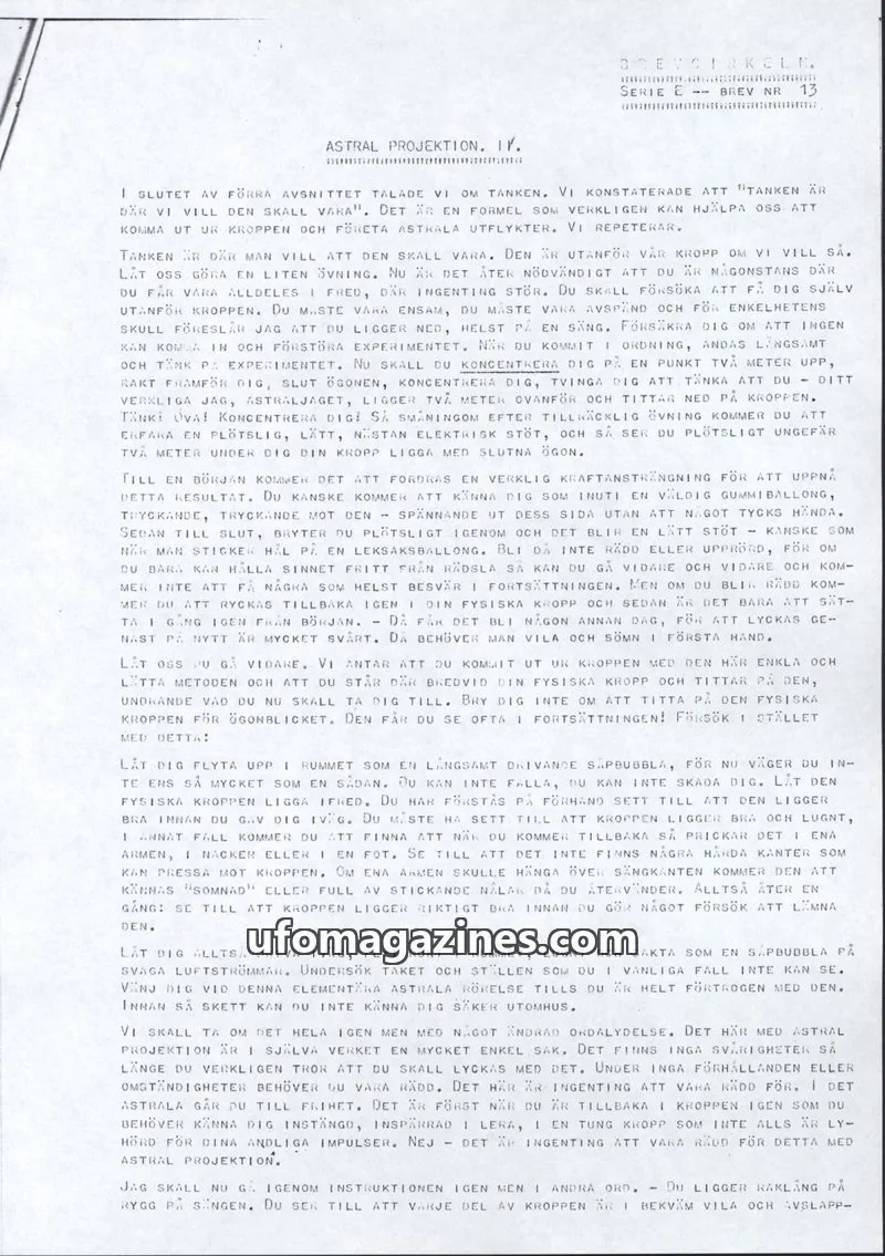 Cover of Brevcirkeln Arcanum issue 13: ASTRAL PROJEKTION. IV.