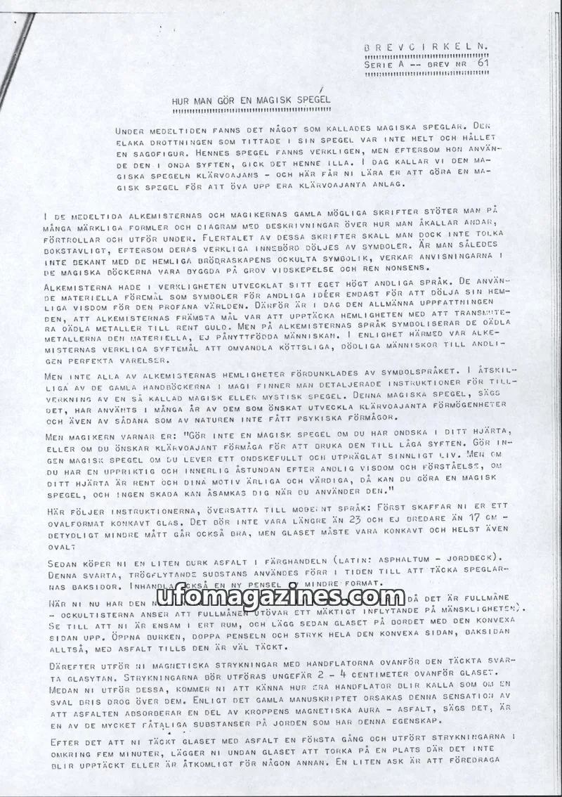 Cover of Brevcirkeln Arcanum issue NR 61: BREVCIRKELN