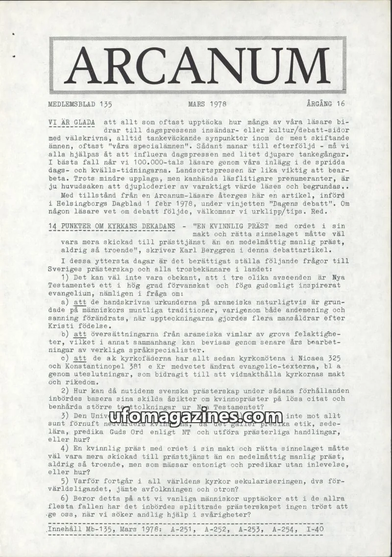 Cover of ARCANUM issue 135: ARCANUM