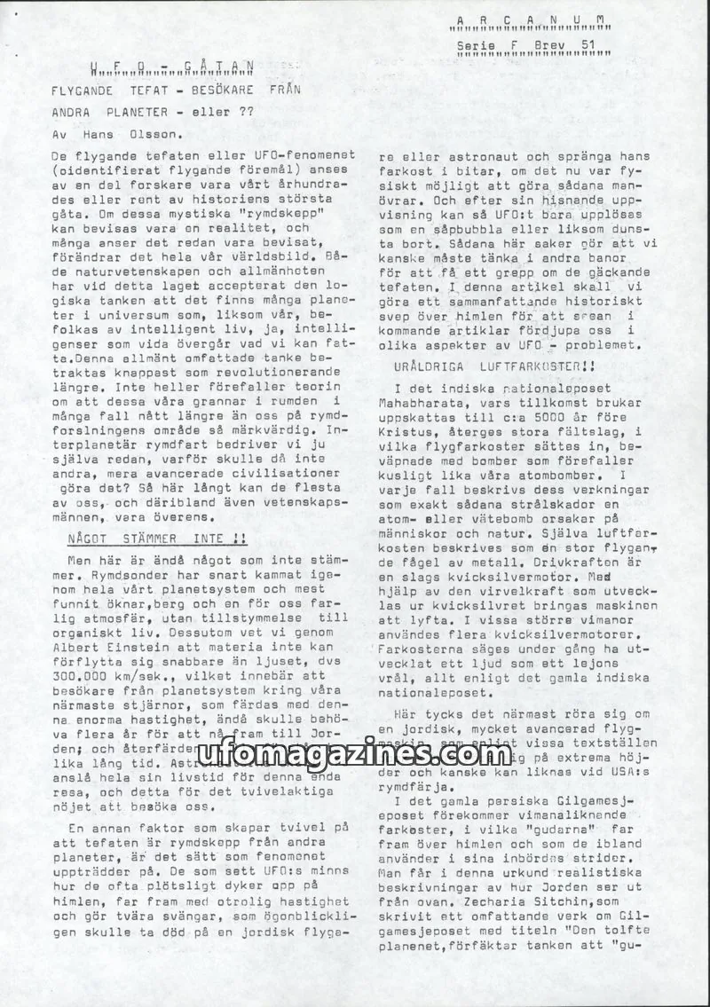 Cover of ARCANUM issue 51: ARCANUM
