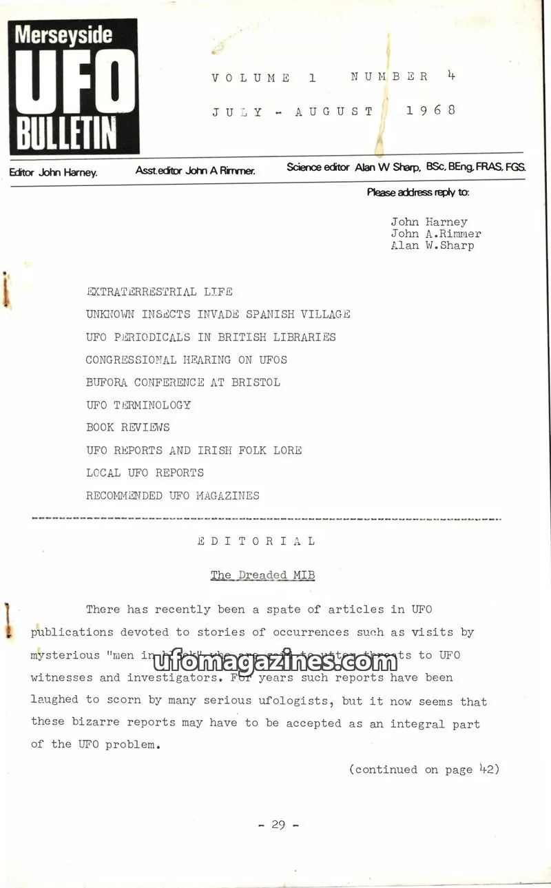 Cover of Merseyside UFO Bulletin issue 4: Merseyside UFO BULLETIN