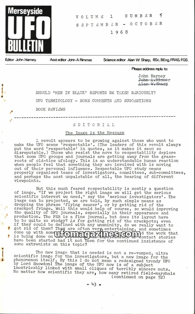 Cover of Merseyside UFO Bulletin issue 5: Merseyside UFO Bulletin