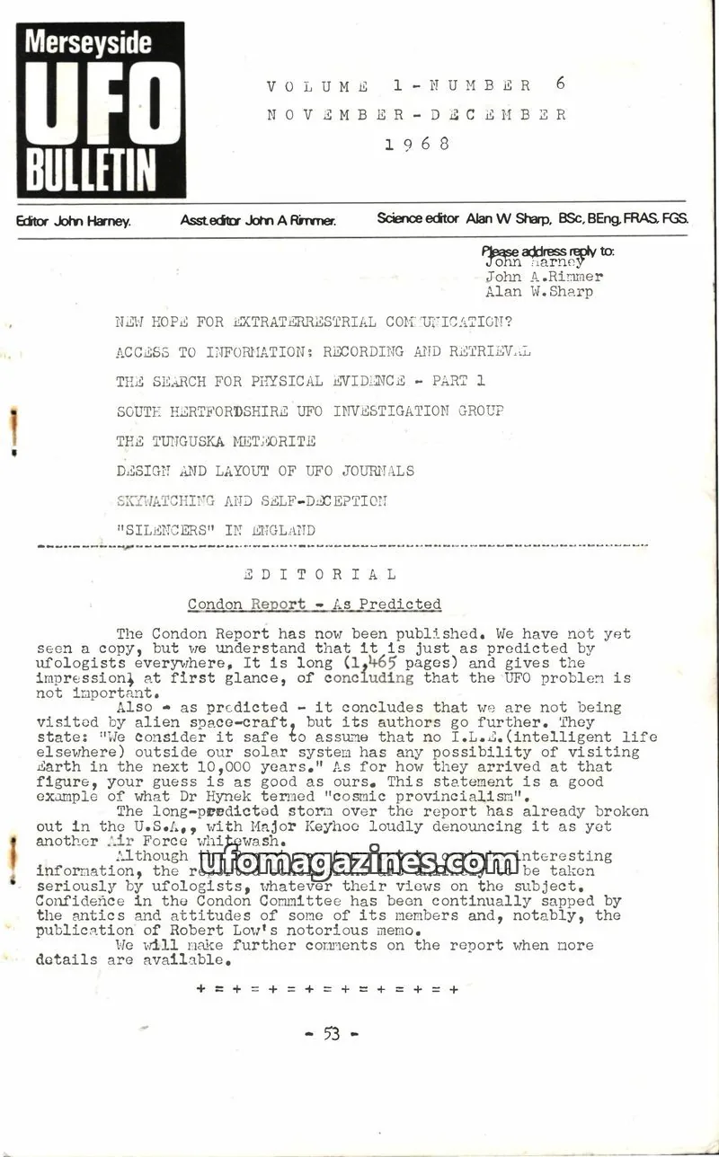 Cover of Merseyside UFO Bulletin issue 6: Merseyside UFO Bulletin