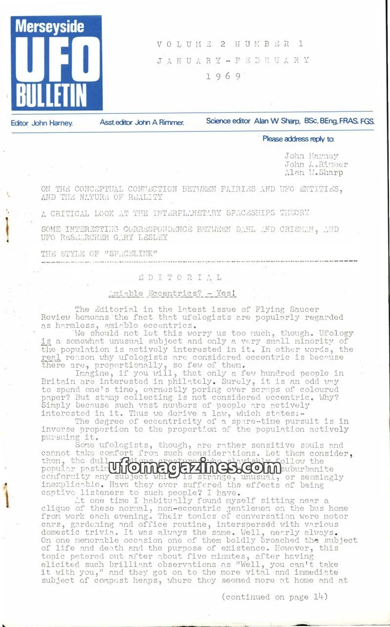 Cover of Merseyside UFO Bulletin issue 1: Merseyside UFO Bulletin