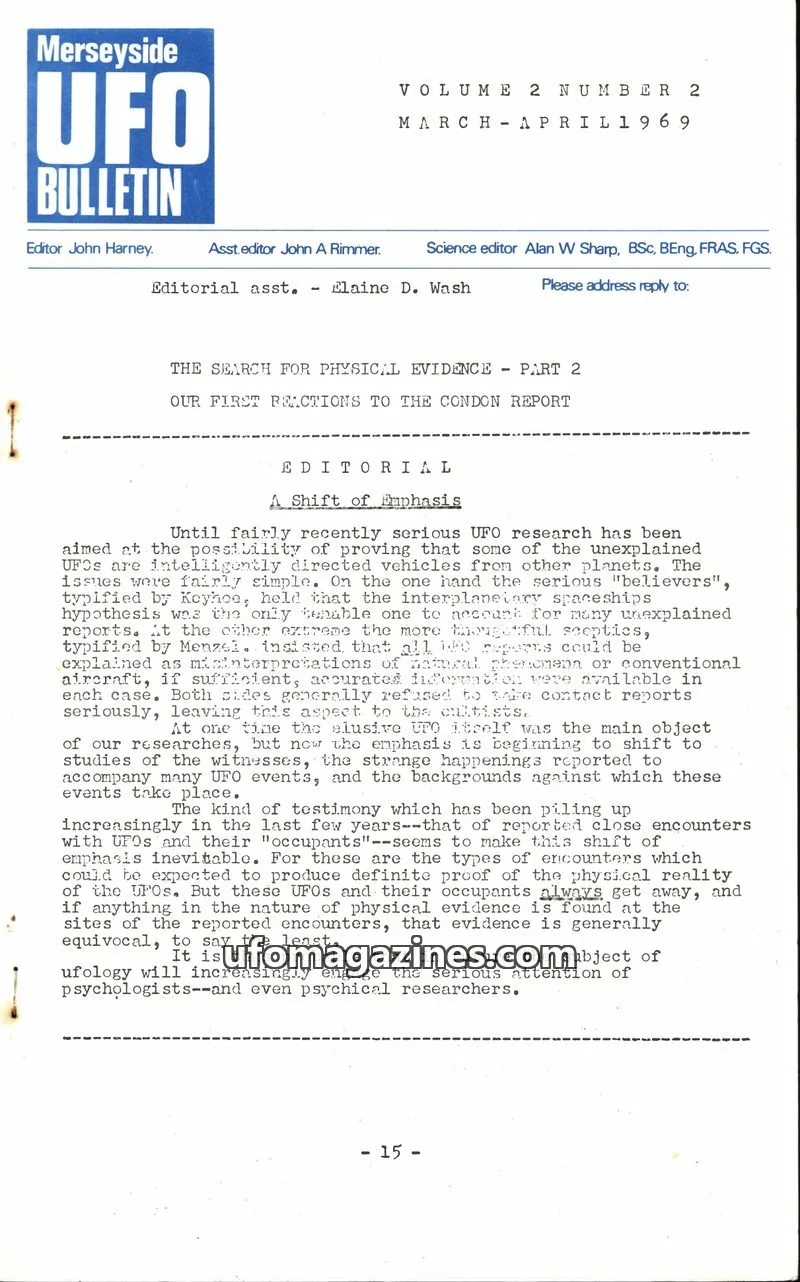 Cover of Merseyside UFO Bulletin issue VOLUME 2 NUMBER 2: Merseyside UFO BULLETIN