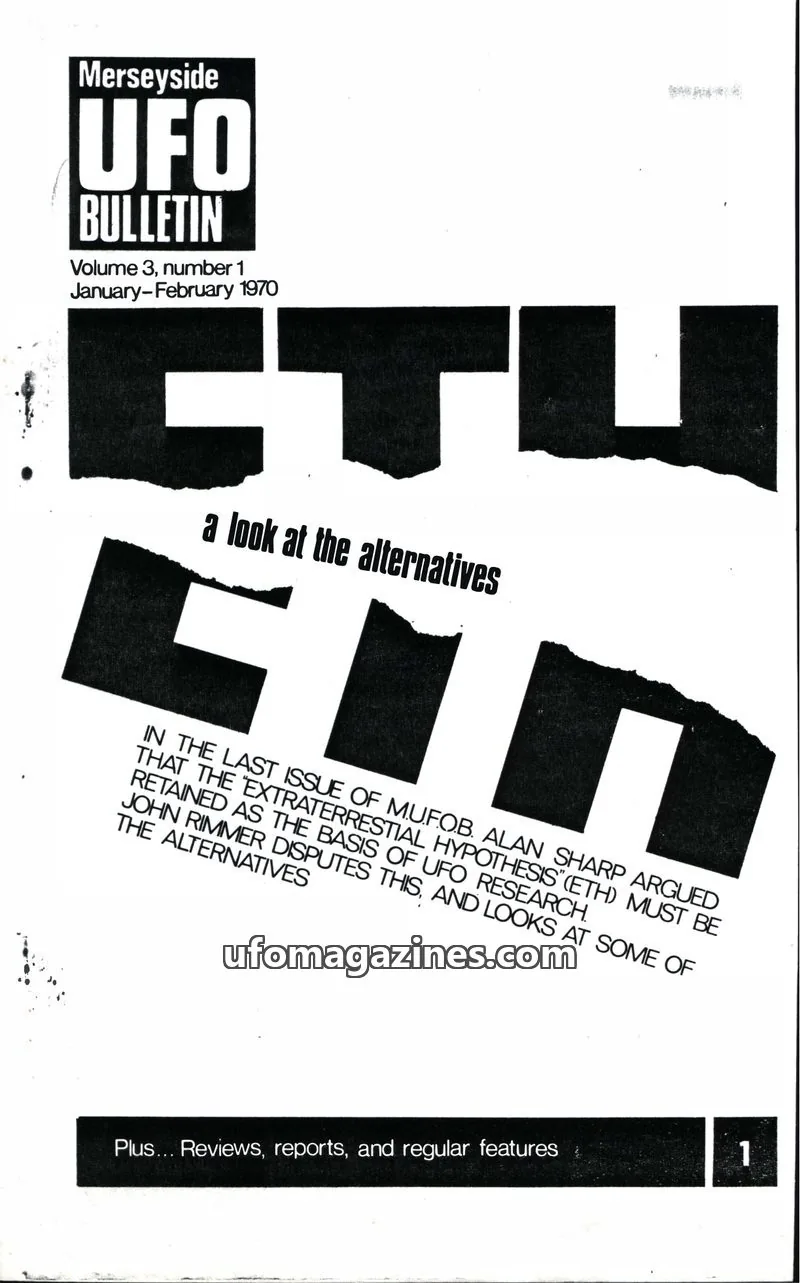 Cover of Merseyside UFO Bulletin issue Volume 3, number 1: Merseyside UFO BULLETIN