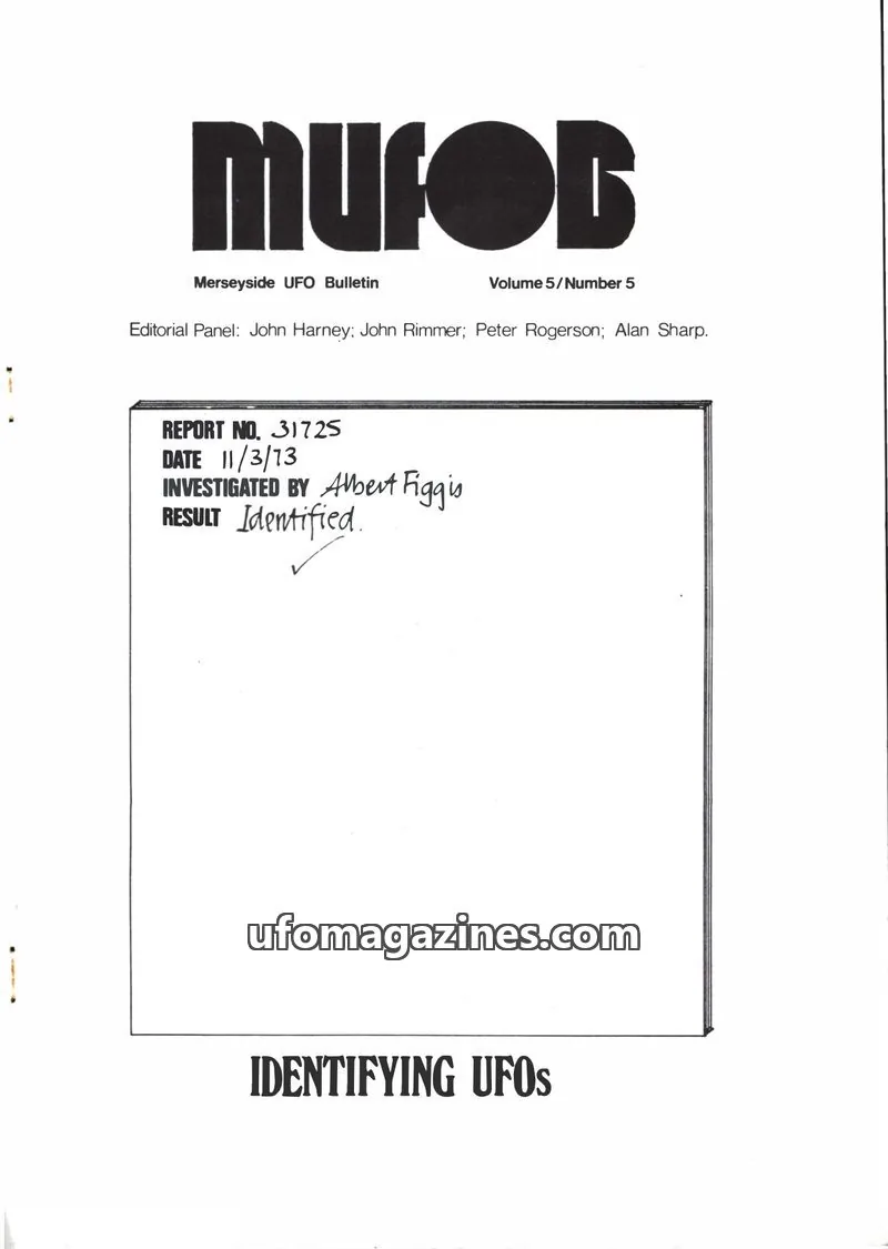 Cover of Merseyside UFO Bulletin issue 5: MUFOB