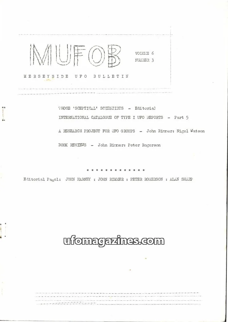 Cover of Merseyside UFO Bulletin issue 3: MUFOB