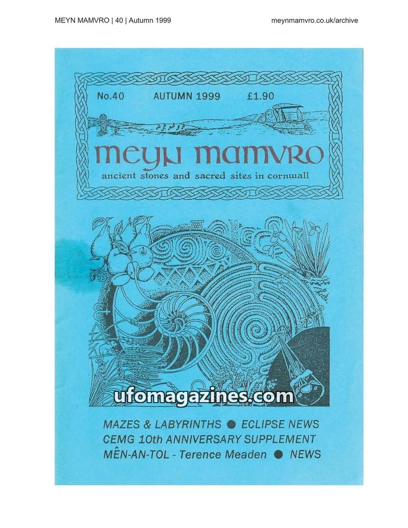 Cover of Meyn Mamvro Publications issue 40: Meyn Mamvro