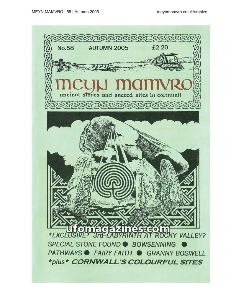 Cover of Meyn Mamvro issue 58: MEYN MAMVRO