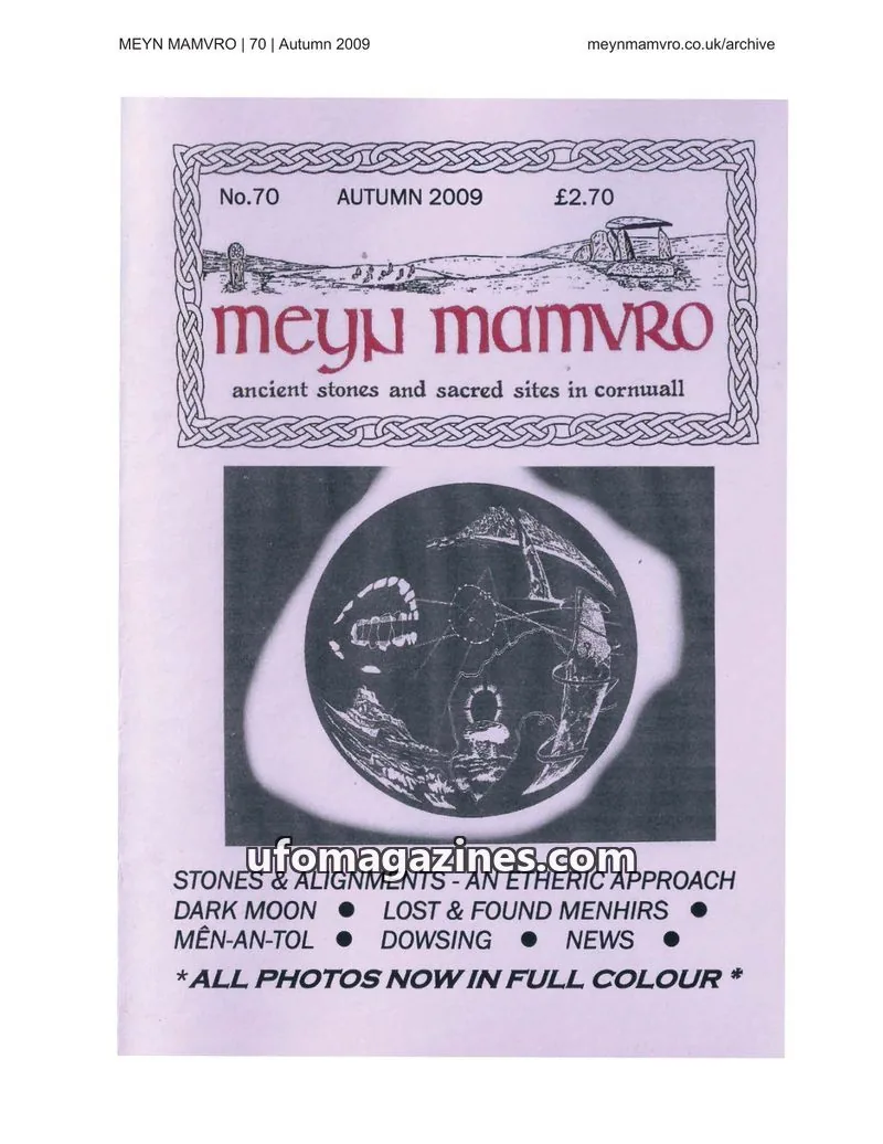 Cover of Meyn Mamvro issue 70: MEYN MAMVRO