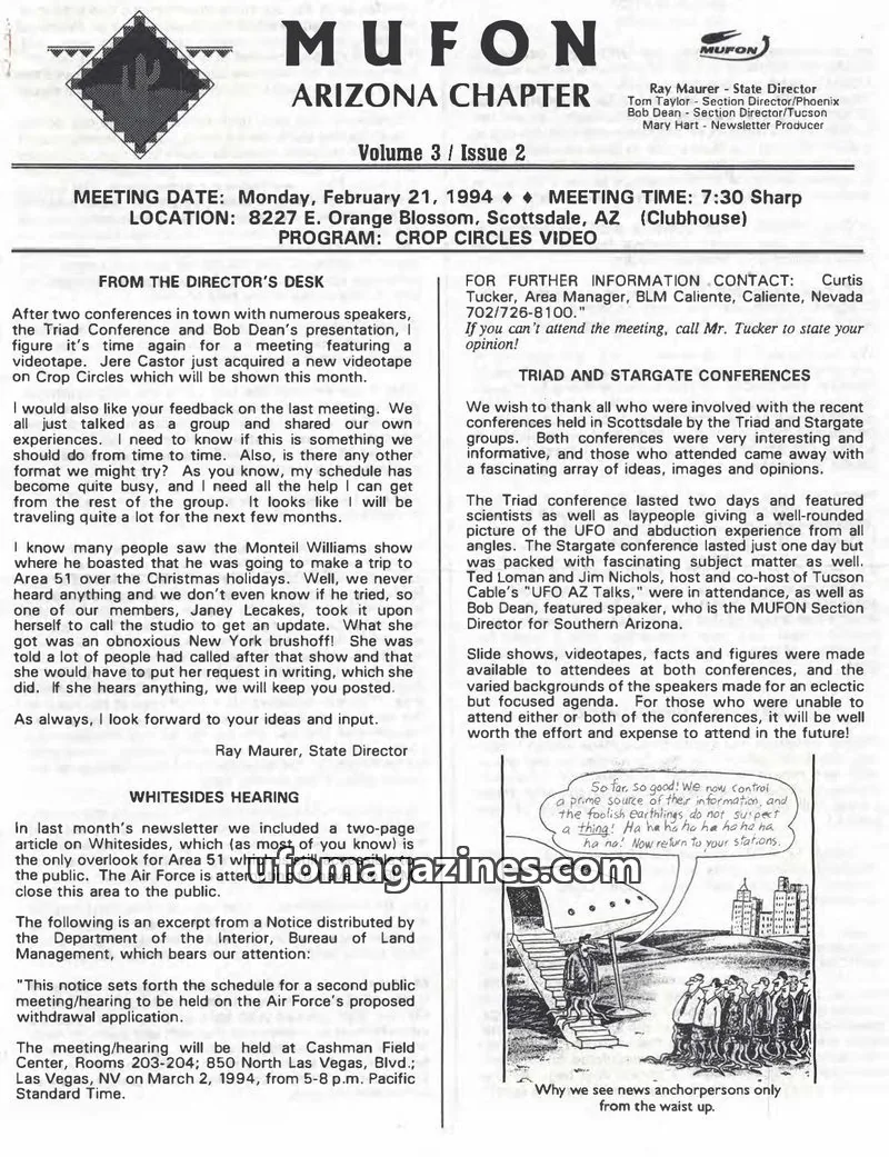 Cover of MUFON issue 2: MUFON ARIZONA CHAPTER