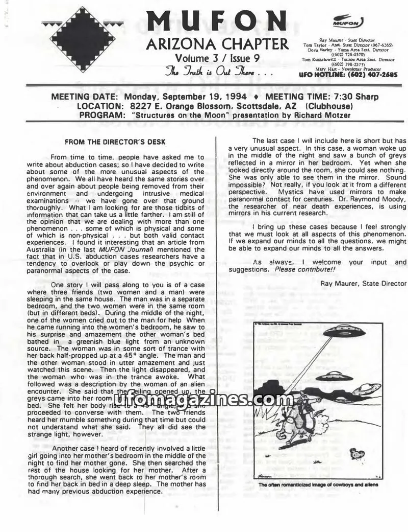 Cover of MUFON Arizona issue 9: MUFON Arizona Chapter