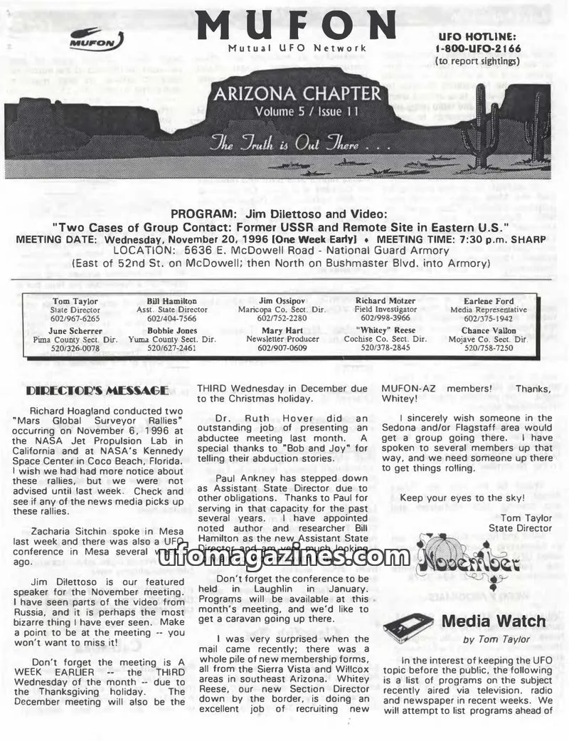 Cover of MUFON issue 11: MUFON Arizona Chapter