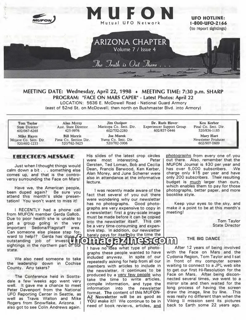 Cover of MUFON issue 4: MUFON Arizona Chapter