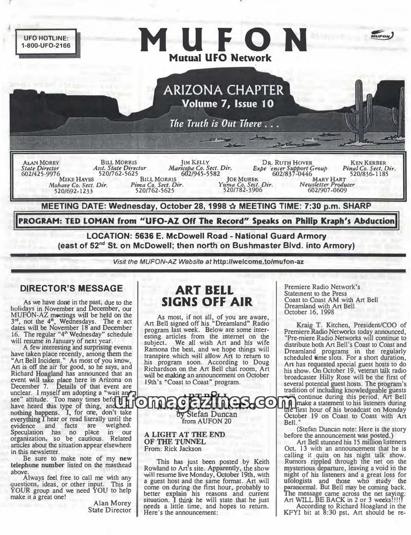 Cover of MUFON Mutual UFO Network issue 10: MUFON Mutual UFO Network
