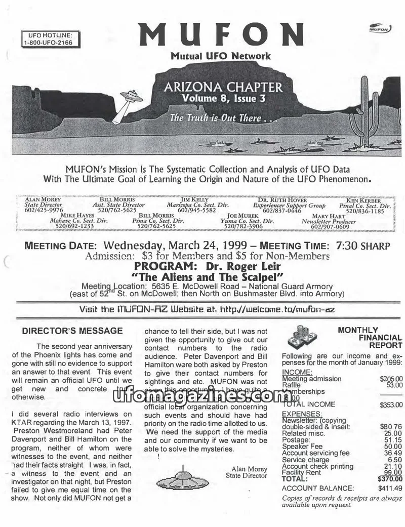 Cover of Mutual UFO Network issue 3: MUFON-AZ Newsletter