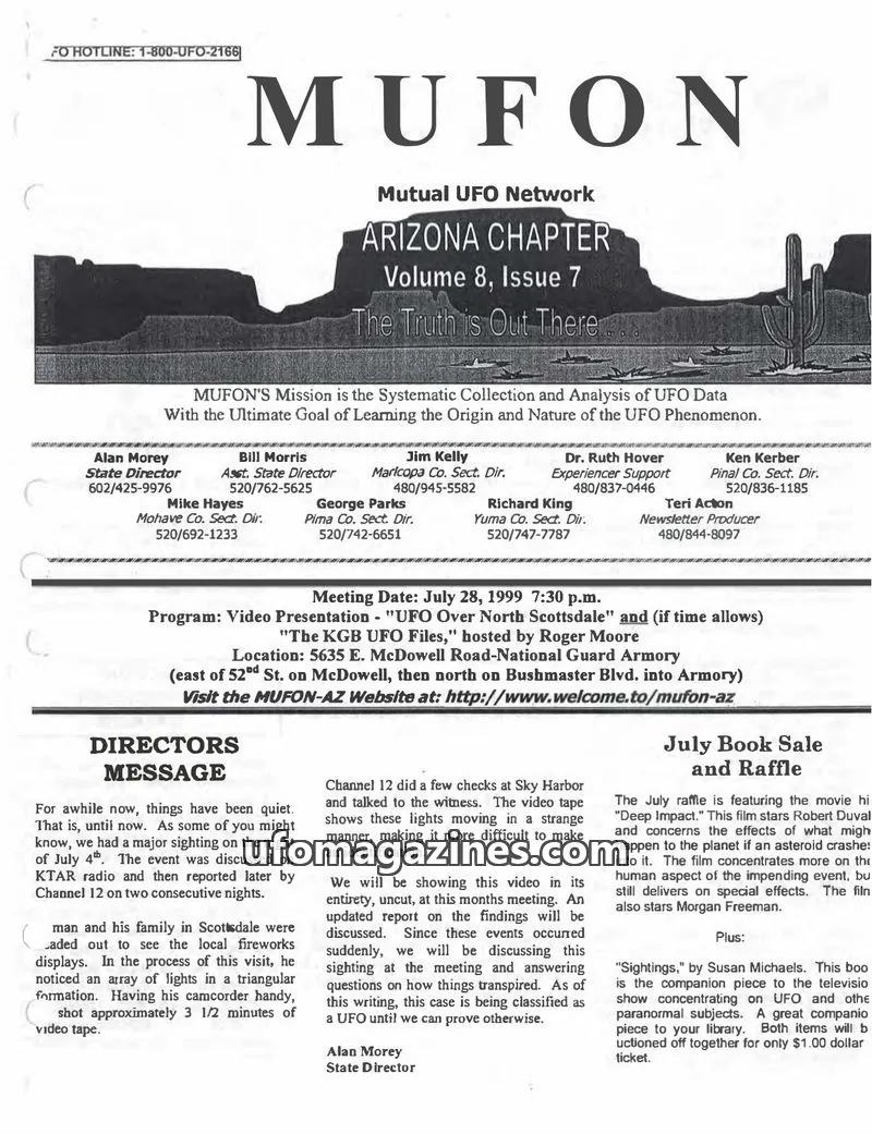 Cover of MUFON Arizona issue 7: MUFON