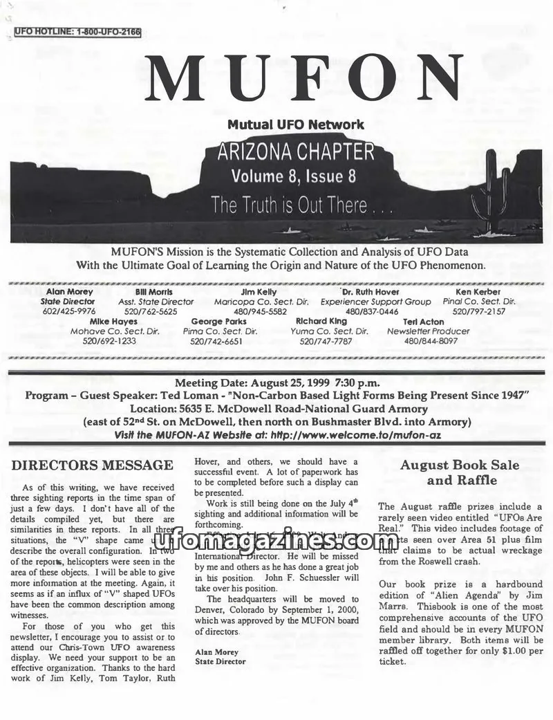 Cover of MUFON Arizona issue 8: MUFON