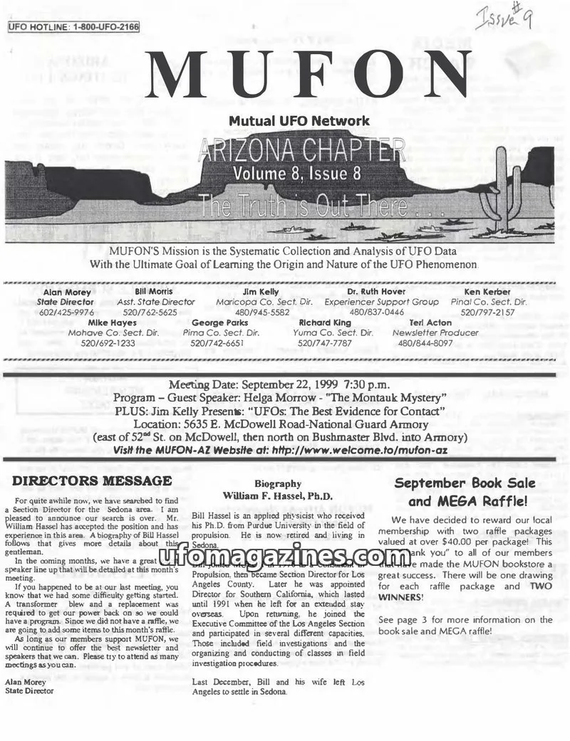Cover of MUFON Arizona issue 9: MUFON-AZ Newsletter