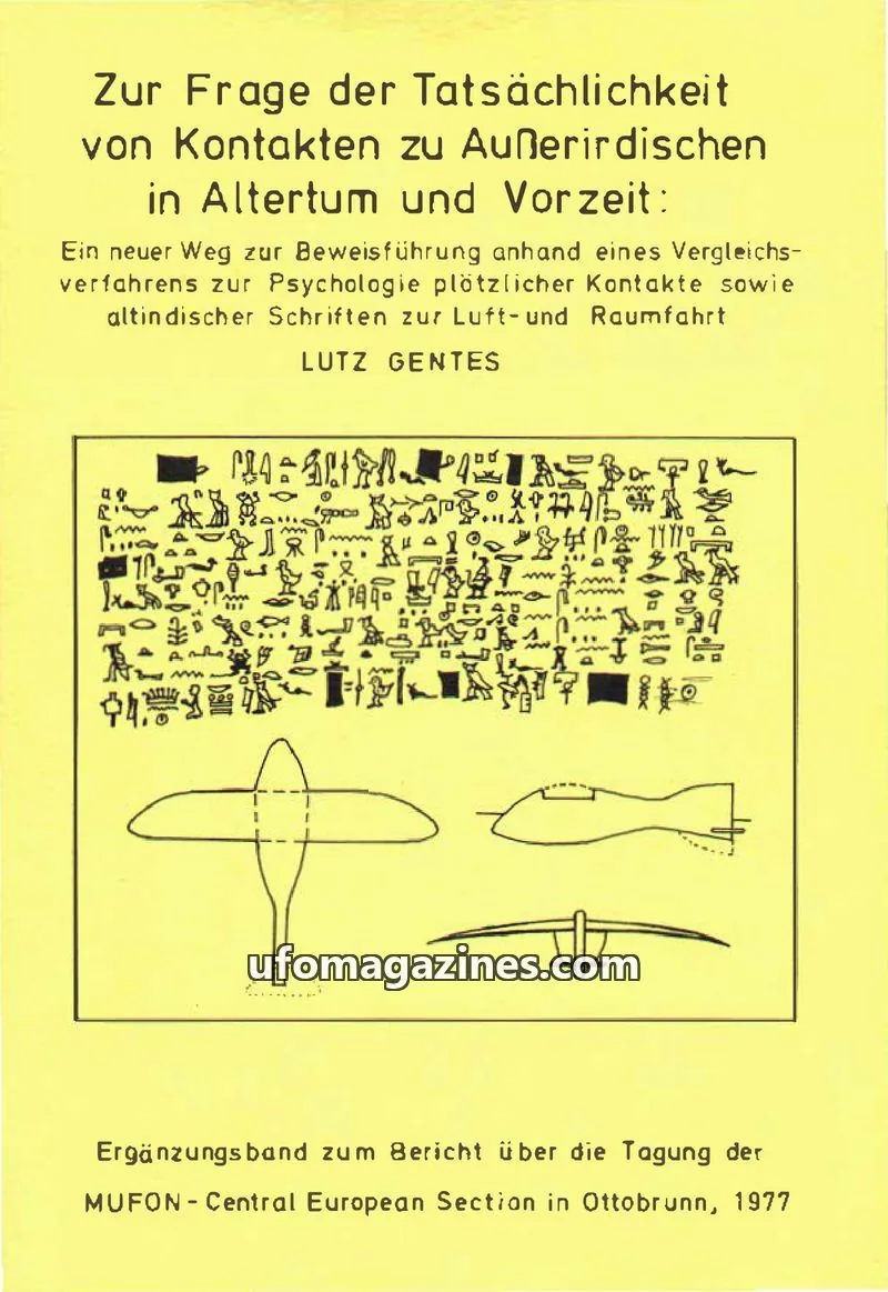 Cover of MUFON CES Berichte issue Ergänzungsband zum Bericht über die Tagung der MUFON - Central European Section in Ottobrunn, 1977: Zur Frage der Tatsächlichkeit von Kontakten zu Außerirdischen in Altertum und Vorzeit