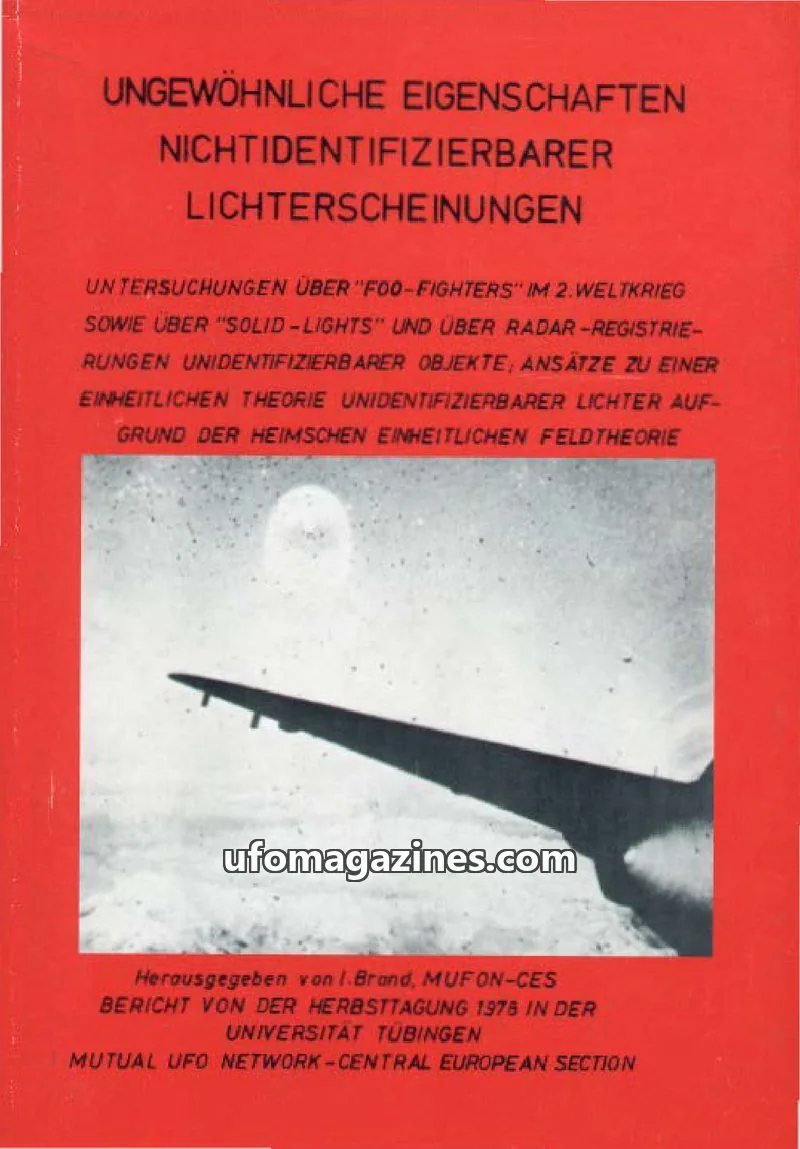 Cover of MUTUAL UFO NETWORK - CENTRAL EUROPEAN SECTION (MUFON-CES) issue 1978: Ungewöhnliche Eigenschaften nichtidentifizierbarer Lichterrscheinungen